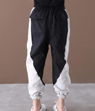 Color Block Summer Loose Linen Wide Leg Women Casual Pants WG05131