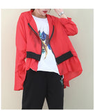 Summer Women Casual Coat Loose Hooded Parka Plus Size