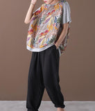 Print Loose Casual T-Shirts Summer Women Cotton Tops WG961707