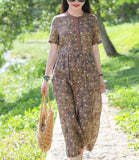 Print Women Dresses Ramie Casual Spring Linen Women Dresses SSM97215
