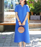 Print Women Dresses Ramie Casual Spring Linen Women Dresses SSM97215