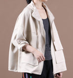 Khaki Women Casual Hooded Parka Plus Size Fall Short Coat Jacket JT200945