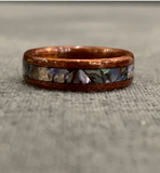Unique Wedding Wooden Ring Engagement Ring Bands Handcraft Walnut Healing Crystal Inlay Gift 0651