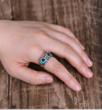 Vintage Silver Ring Engagement Ring Wedding Ring/Owl