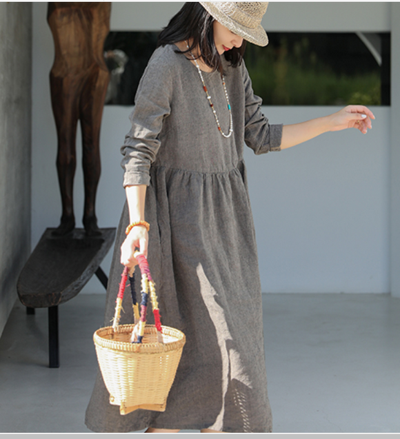 Soft Gray Linen Dresses Summer long SpringWomen Linen Dress 9923 SimpleLinenLife Soft Gray Linen Dresses Summer long SpringWomen Linen Dress 9923 SimpleLinenLife