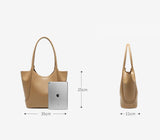 Minimalist Women Leather Tote Bag Single Shoulder Bag Commuter Handbag Classic Design Gift for Her