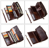 Men's Leather Hand Bag Clutch Bag Wallet Leather Purse Card Package Storage Bag For Gift