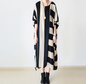 Strip Women Dresses Loose Style Silk Cotton Spring Women Dresses SimpleLinenLife Strip Women Dresses Loose Style Silk Cotton Spring Women Dresses SimpleLinenLife