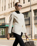 Irregular Short Coat,Handmade Wool Coat, Warm Women Wool Coat Jackets/2222