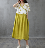 Long Sleeve Summer Spring Cotton Linen Women Dresses 
