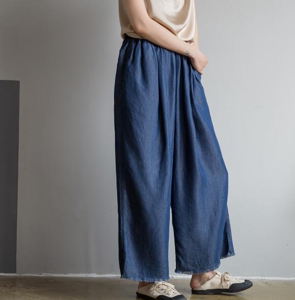 Summer-silk-denim-Women-long-Pants (1)