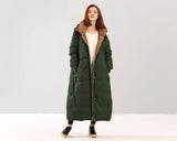 Long Winter Puffer Coat ,Duck Down Jacket, Hooded Down Warm Women Coat 0828