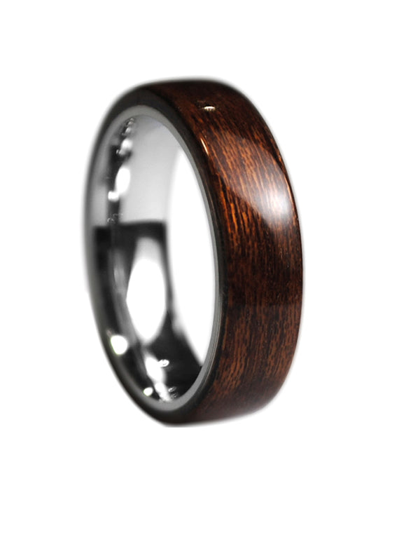 Unique Design Wood Ring, Men's Handmade Titanium Walnut Ring, Gift For Him 2200