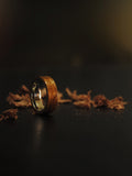 Unique Design Wood Ring, Men's Handmade Titanium Walnut Ring, Gift For Him 2200