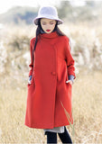 Layer Collar Women Coat Winter Wool Coat Jacket Double Face Cahmere Coat Jacket 7661