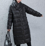 Two Side Wears Women Winter Loose Thick 90% Duck Down Jackets Warm Long Down Coat