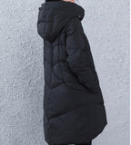 A-line Women Winter Duck Down Jackets ,Hooded Short Front Women Long Puffer Coat 3311