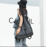 Washed Oxford Simple Design Casual Large Backpack Women Handbag Bag Shoulder Tote Bag