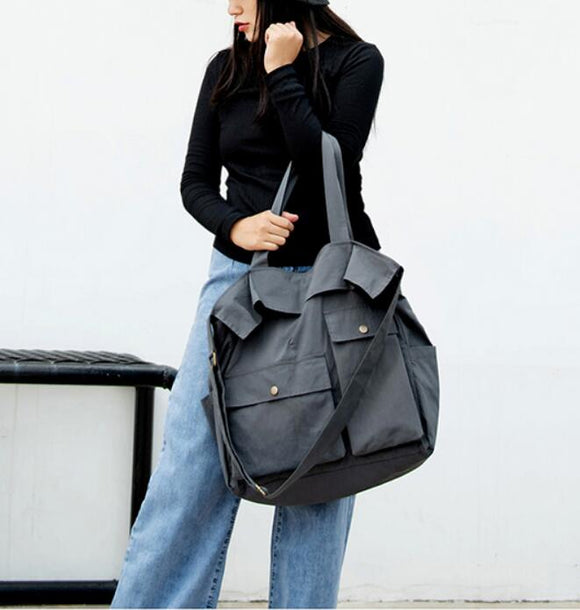 Casual Washed Oxford Simple Women Travel Backpack Shoulder Bag
