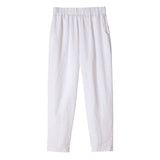 Green Linen Summer Women Casual Pants with Pockets SJ97138