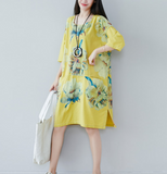 Women Dresses Long Sleeve Casual Summer Cotton Linen Women Dresses CNHK07264
