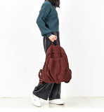 Cotton Linen Casual Large Backpack Women Travel Bag Shoulder Bag