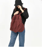 Cotton Linen Casual Large Backpack Women Travel Bag Shoulder Bag