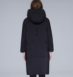 Black Winter Loose Duck Down Jackets Hooded Warm Women Long Down Coat