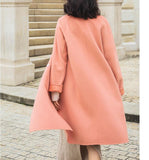 Pink Warm Women Wool Coat Jacket,Handmade Long Coat,Women Double Face Wool Coat Jacket 2251