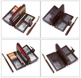 Men's Leather Wallet Leather Purse Hand Bag Clutch Bag Card Package Storage Bag For Gift