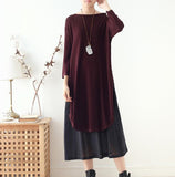 Knit Linen Loose Long Dresses Plus Size AMT962328