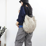 Cotton Linen Women Bags Simple Style Women Backpack Shoulder Bag