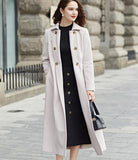 Double Breast Wool Coat, Handmade Long Warm Women Wool Coat Jacket Waist Belt/7755