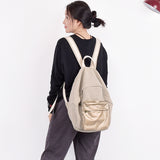 Patch Work Women Bags Simple Style Canvas Women Backpack Shoulder Bag