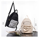 Patch Work Women Bags Simple Style Canvas Women Backpack Shoulder Bag