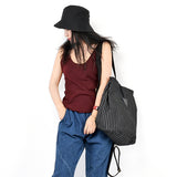 Strip Women Canvas Bags Simple Style Women Backpack Shoulder Bag