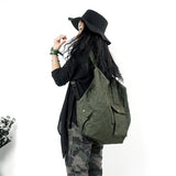 Casual Canvas Simple Style Women Backpack Shoulder Bag