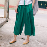 green-linen-women-summer-pants 