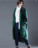 Green Women Coat Handmade Bat Sleeve loose Women Wool Coat Jacket