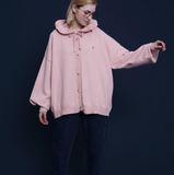 Pink Loose Print Spring Casual Women Oversize Cotton Tops WG961707