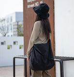 Black Canvas Simple Women Travel Bag Single Shoulder Bag
