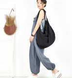 Casual Large Washed Linen Women Travel Bag Single Shoulder Bag
