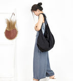 Casual Large Washed Linen Women Travel Bag Single Shoulder Bag