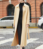Winter Woolen Coat, Handmade Long Warm Coat, Women Wool Coat Jacket 07653