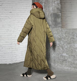 Hooded Women Winter Puffer Coat,Loose Thick 90% Duck Down Jackets, Warm Long Down Coat 5512