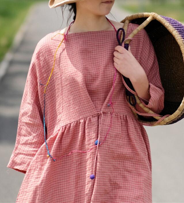 loose pink dress Loose Cut Candy Pink Dress With Drapings