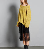 V Neck Short loose Women Winter Autumn Tops Woolen Knit Sweater