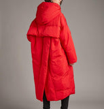 Long Loose Plus size Hooded Down Jacket Women Down Coats