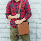 Personalized Men's Leather Shoulder Bag, Messenger Bag Crossbody bag, Gift for Him