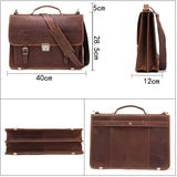 Personalized Men's Leather Business Briefcase, Shoulder Messenger Bag, 14'inch Laptop Crossbody Bag Gift for Him